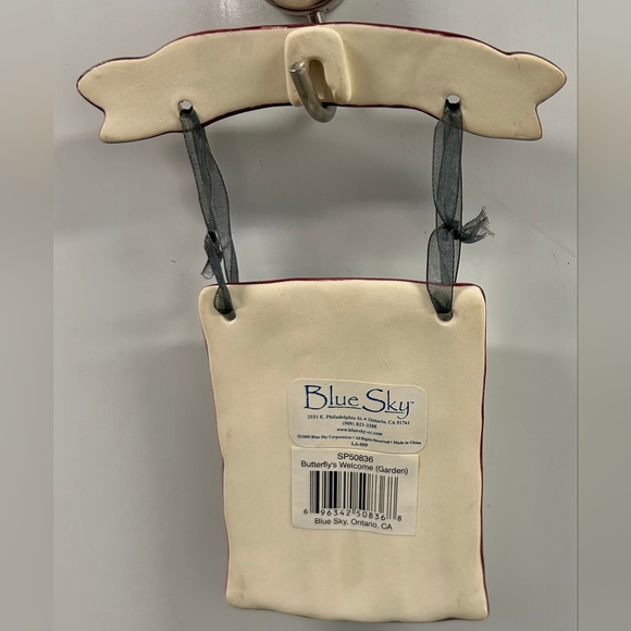 VTG Blue Sky Clayworks Butterfly's Welcome Wild Flower Seeds Plaque Wall Hanging - Picture 2 of 6